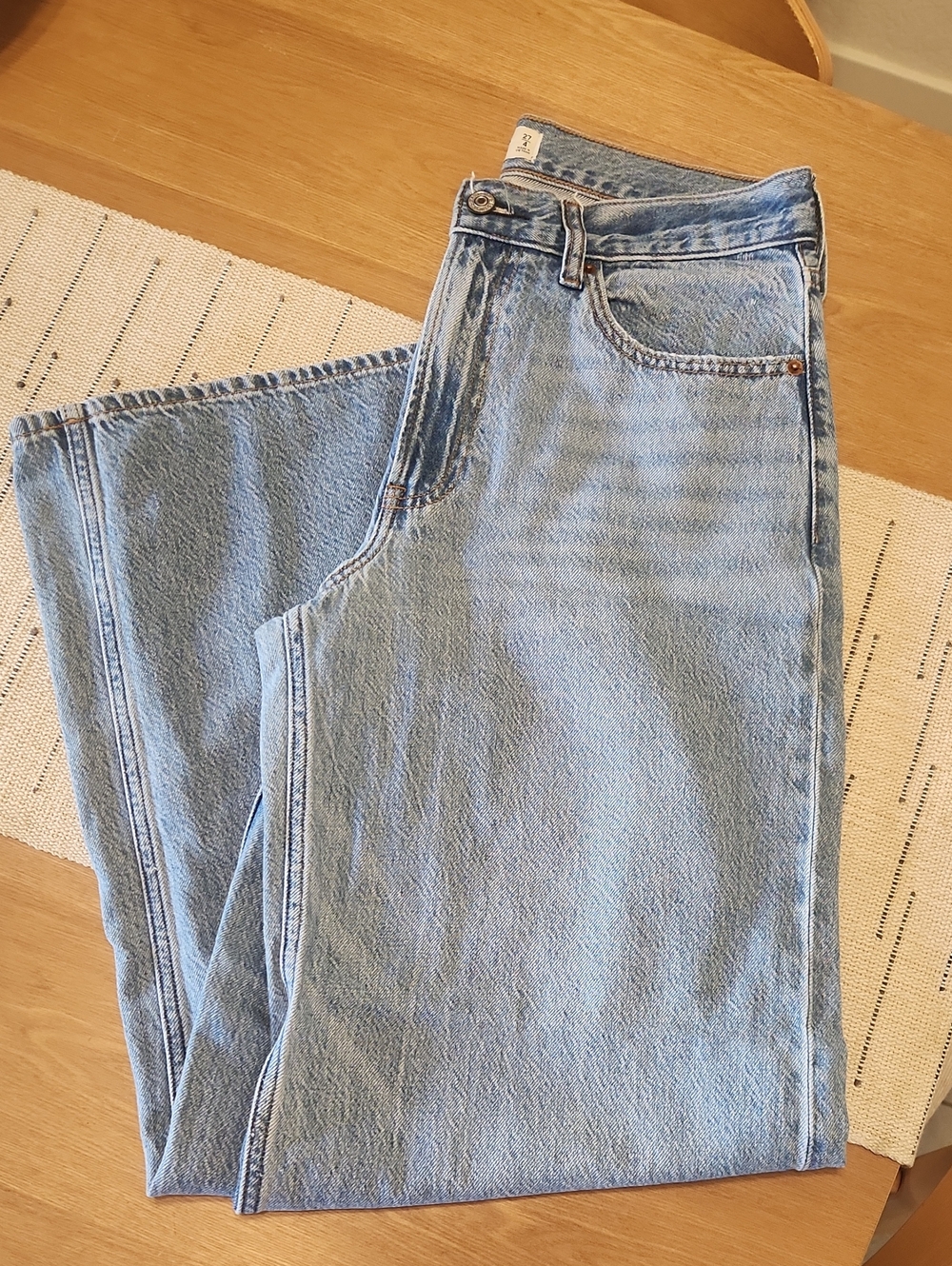 Abercrombie & Fitch Light Blue Wide Leg High Rise Jeans
